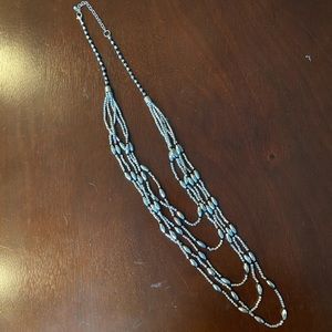 Maurices black and matte silver beaded necklace